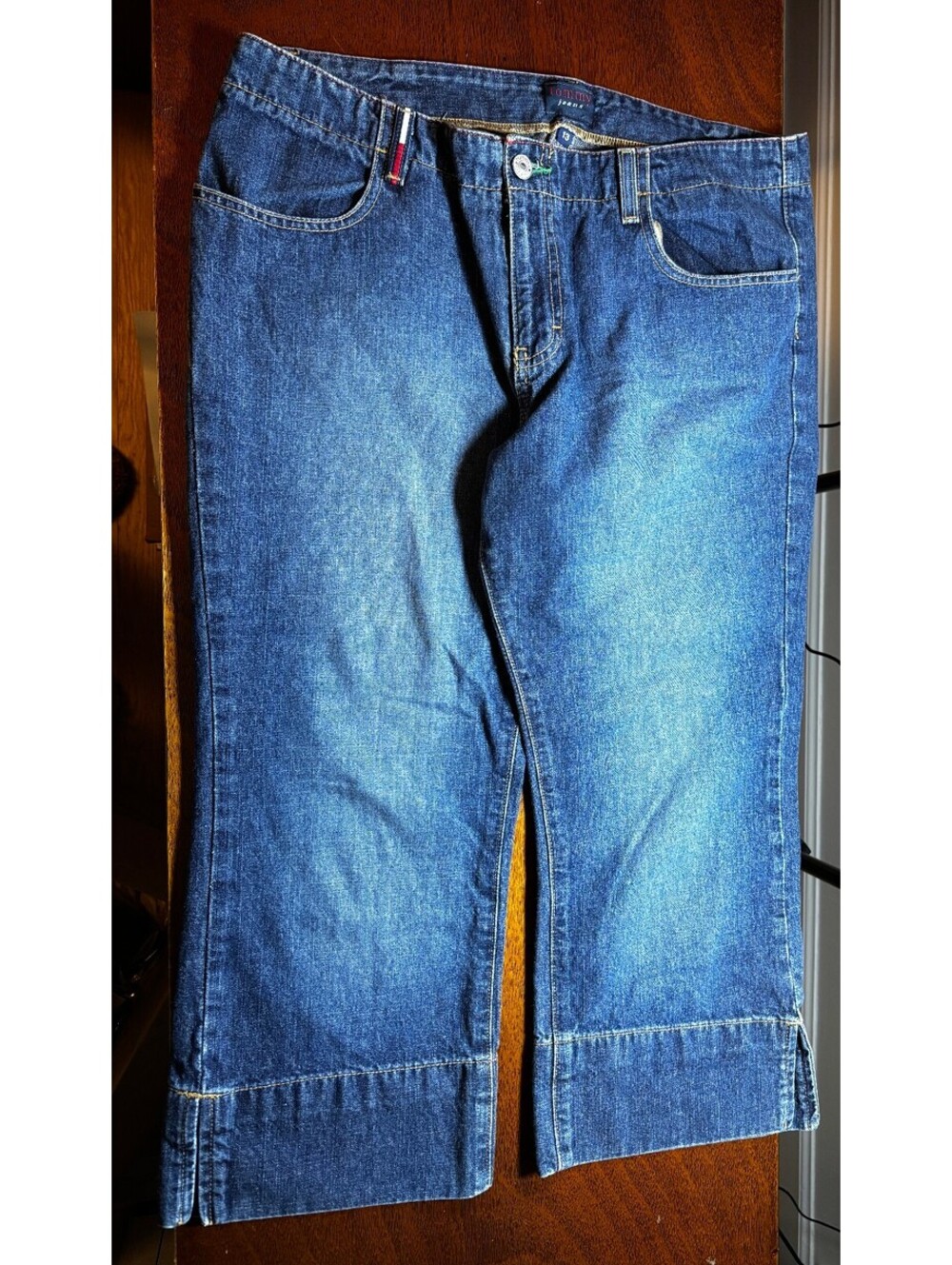Tommy Jeans Women’s Size 13 Cropped Wide Leg Jeans Dark Wash
